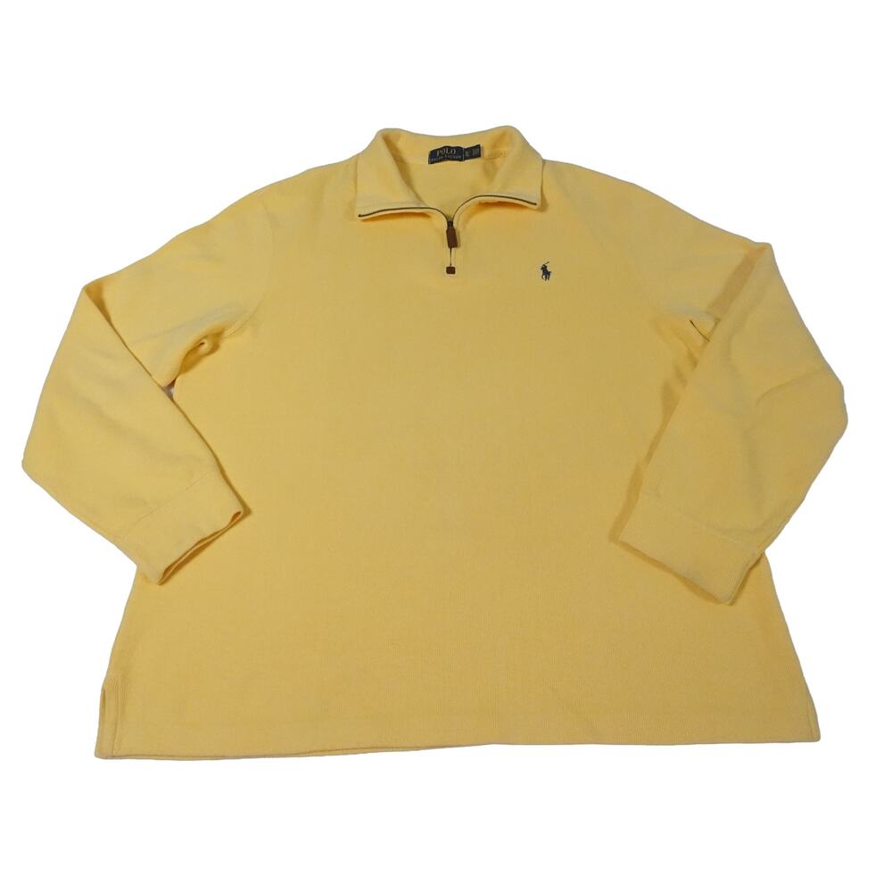 Ralph Lauren 1/4 Zip Pullover Yellow Sweater Men's XL